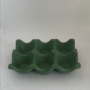 Green concrete hand made Egg Holder Tray